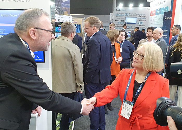 Permanent Secretary Minna Kivimäki visiting the Creanord booth